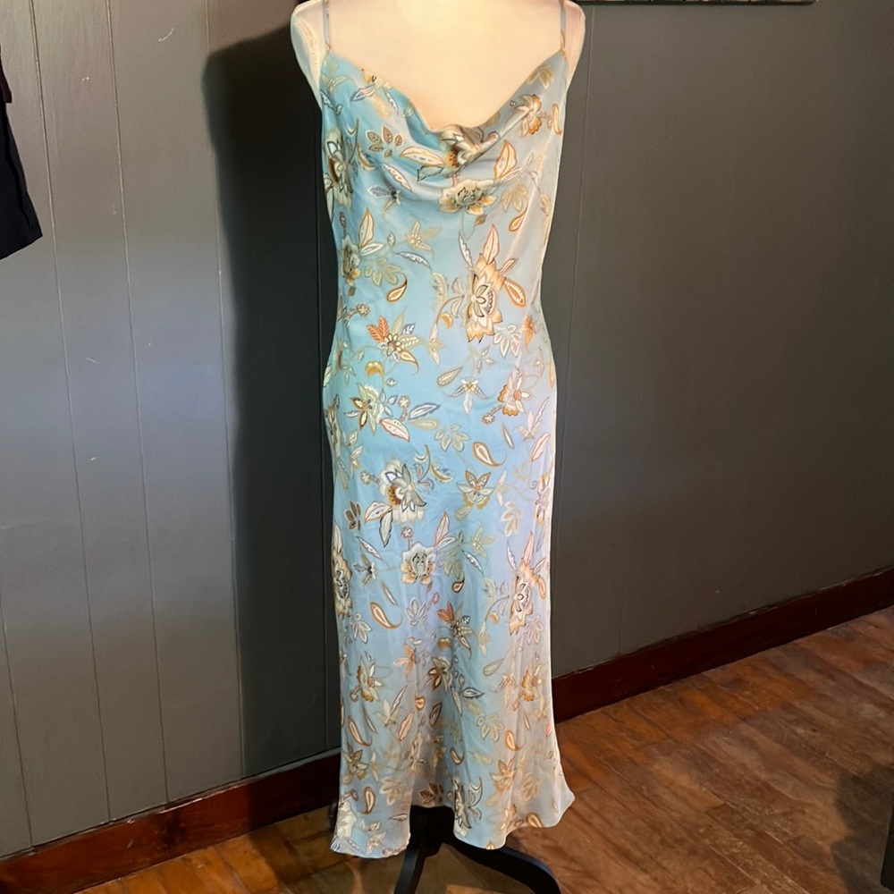 Forever 21 size large blue silk slip dress